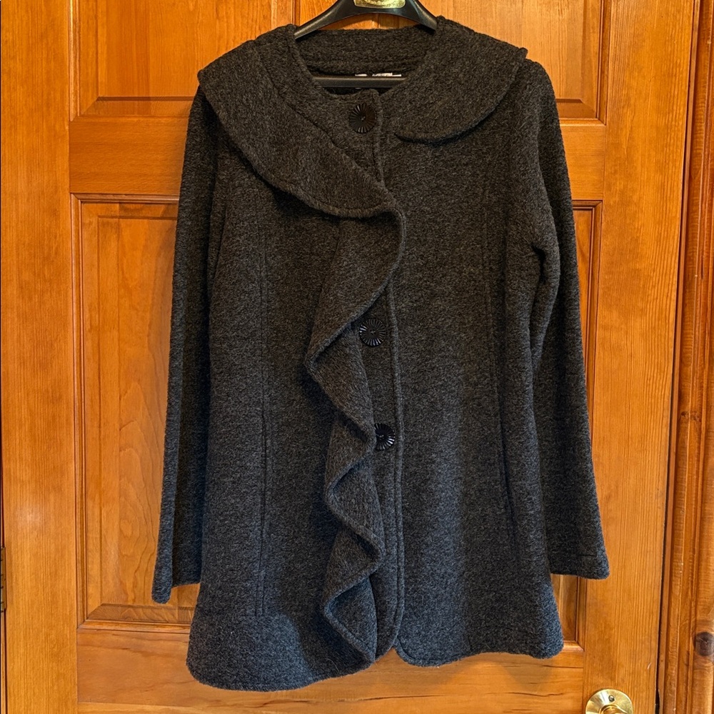 Maria Sole Ruffle Button Up Coat